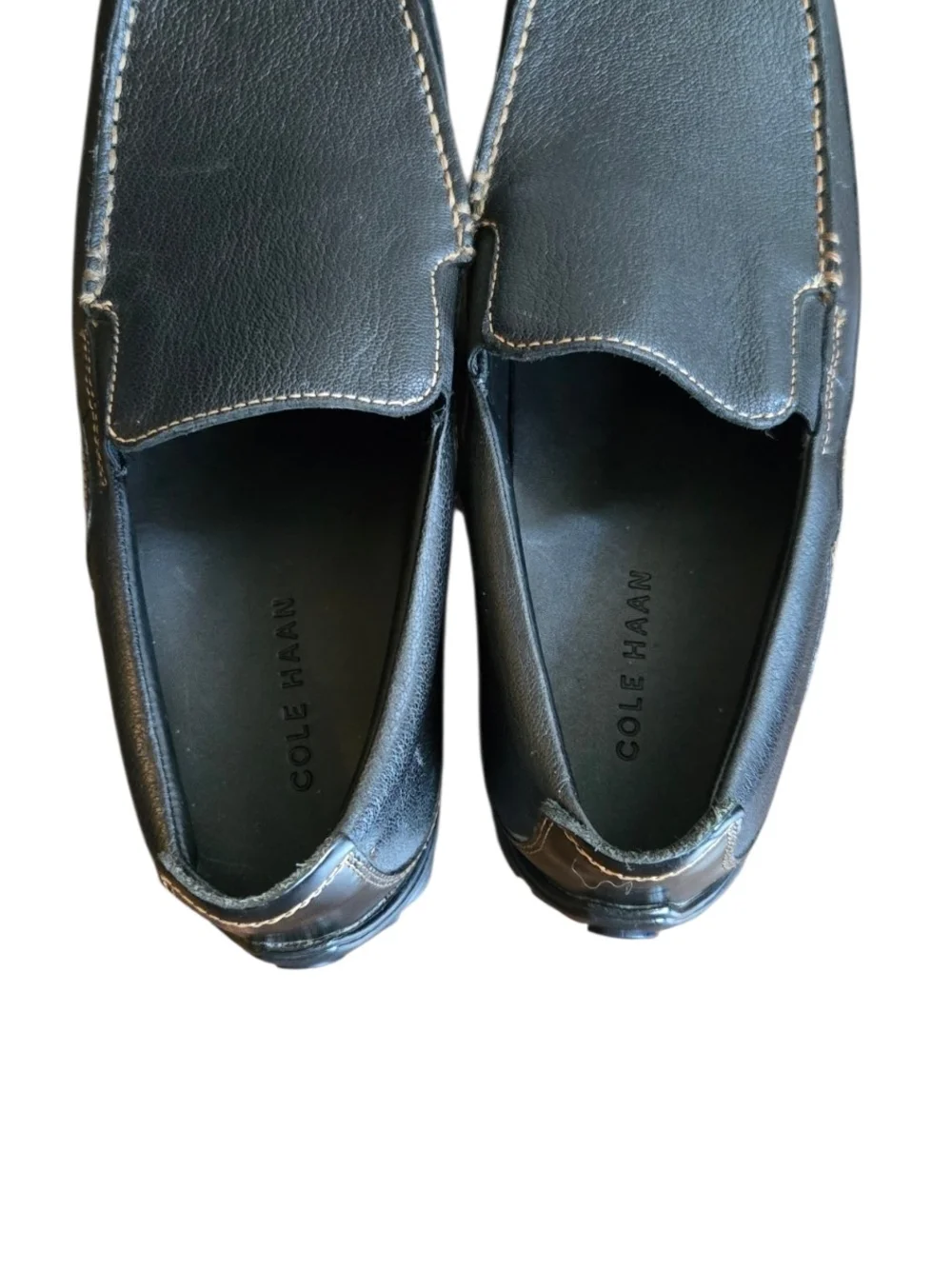 Cole Haan Tucker Venetian Black Leather Loafers 10